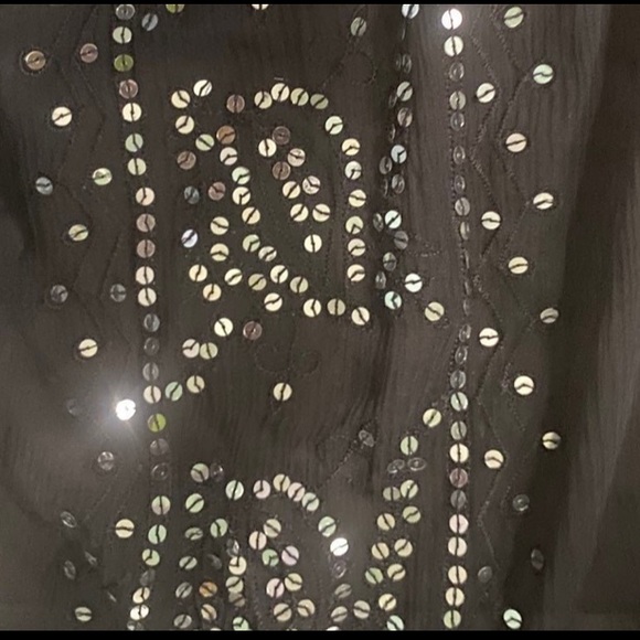 100% Silk V Neck Sequin Top Size 10 - Picture 11 of 12